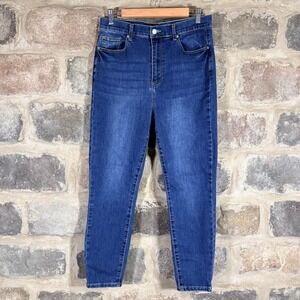 JUSTFAB Women's Size 32‎ Blue Wash High Rise Skinny Jeans Stretch Casual
